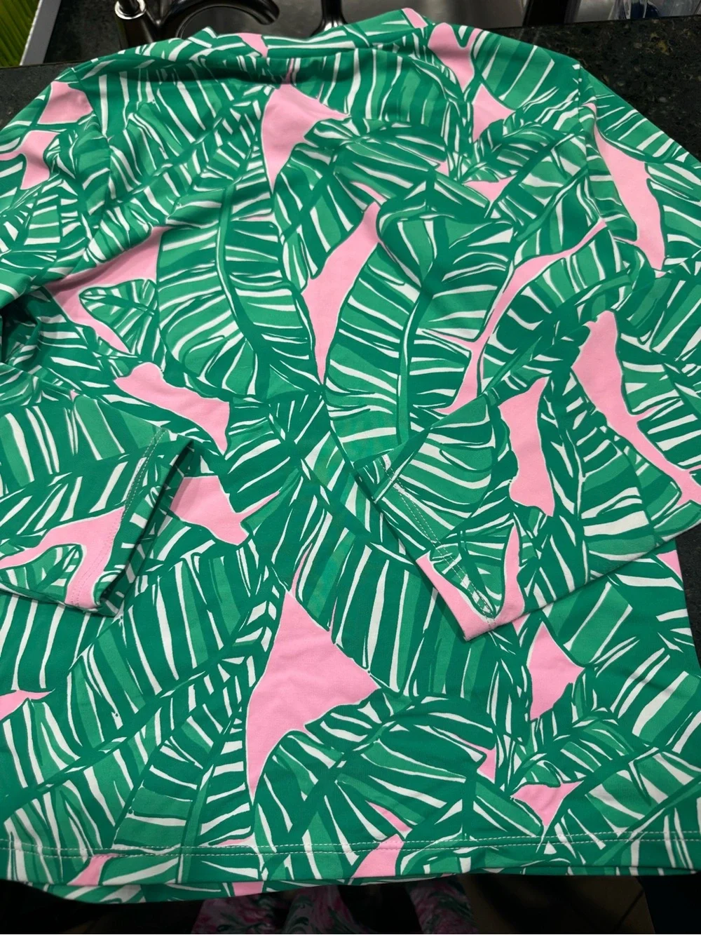 Lilly Pulitzer Lets Go Bananas Rash guard swimsuit top
